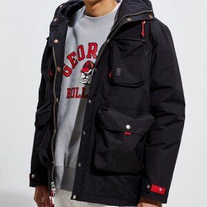 Topo Designs Mountain Parka - Winter jacket-  Small - Black w/ red accents